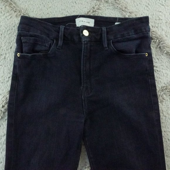 Frame Le Crop Mini Boot Womens 27 Blue Denim - Picture 3 of 12